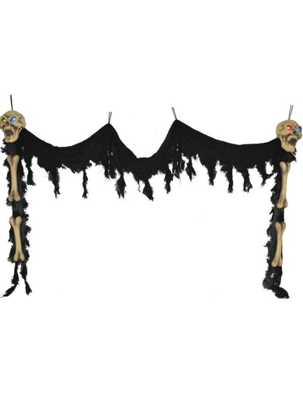 Décoration Halloween pour entrée 340 cm (squelette & lumière)