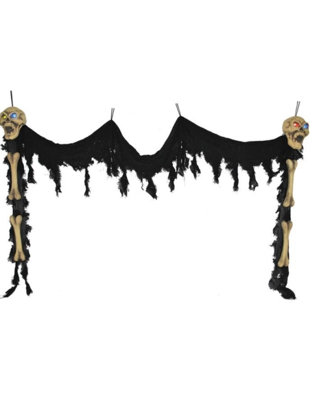 Décoration Halloween pour entrée 340 cm (squelette & lumière)