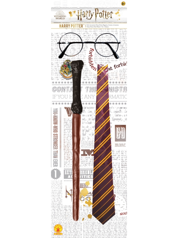 Kit Harry Potter™ (lunette, cravate et baguette)