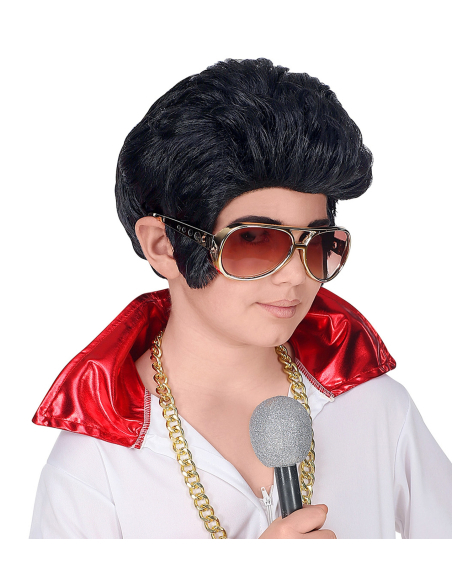Perruque Elvis noire pour enfant