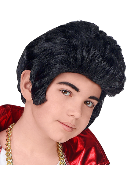 Perruque Elvis noire pour enfant