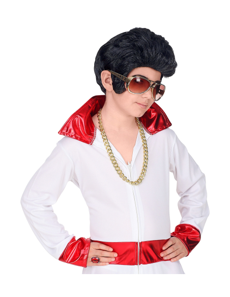 Perruque Elvis noire pour enfant