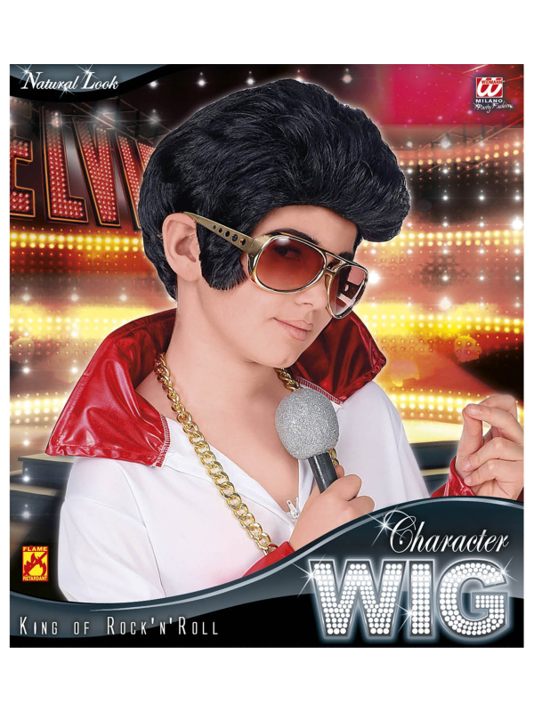 Perruque Elvis noire pour enfant