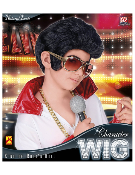 Perruque Elvis noire pour enfant