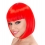 Perruque carrée à frange rouge femme