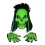 Set squelette florescent avec masque intégral et gants)