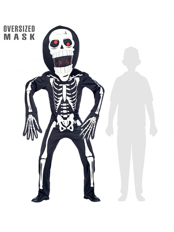 Déguisement squelette enfant avec masque géant