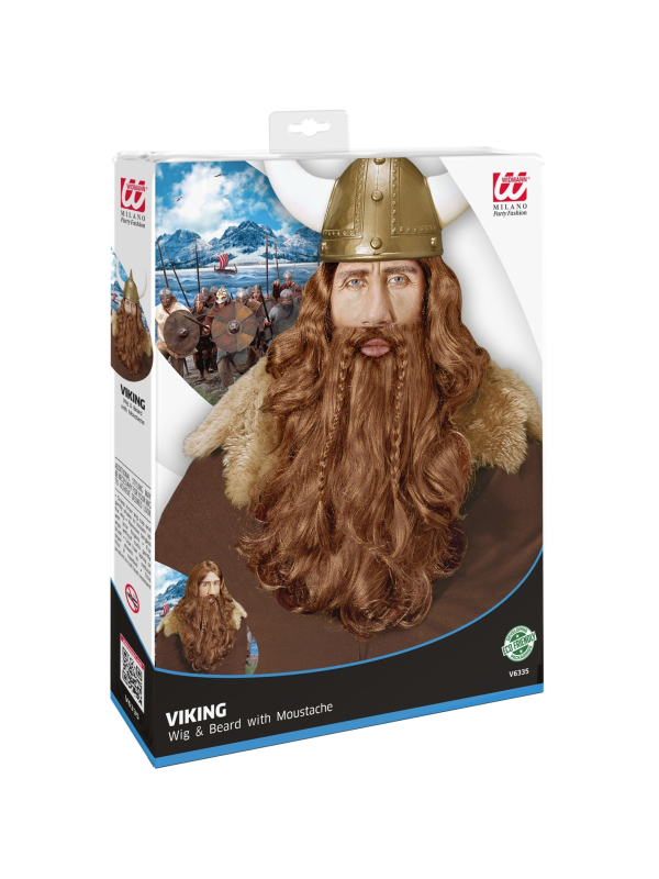 Perruque Viking avec barbe et moustache