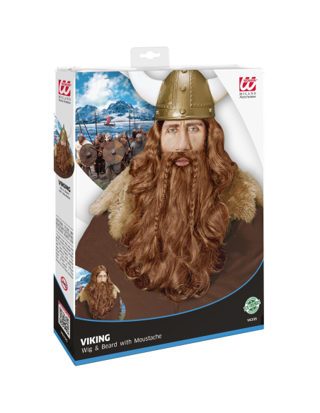 Perruque Viking avec barbe et moustache