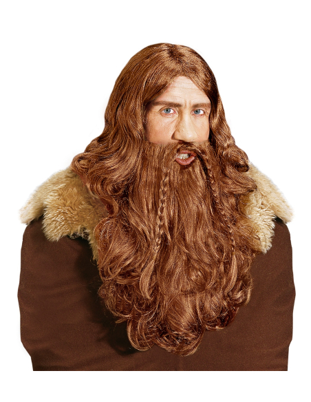 Perruque Viking avec barbe et moustache