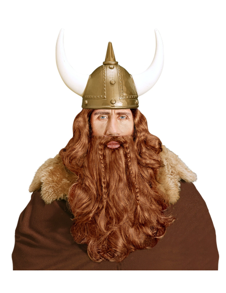 Perruque Viking avec barbe et moustache