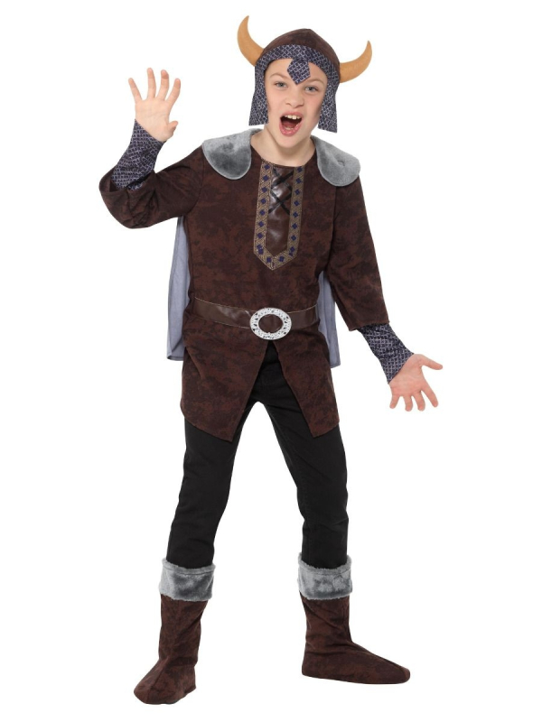 Déguisement Viking garçon avec casque et surbottes