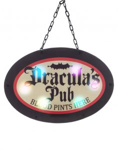 Enseigne lumineuse "Pub de Dracula" : L'annonce d'un bal des vampires