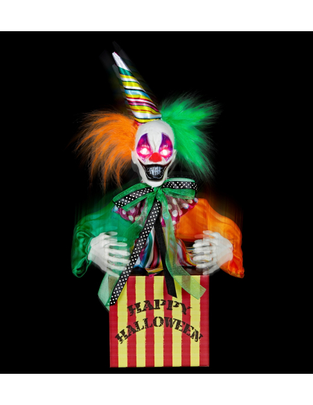 Boite à clown avec ressort, Leds et rires