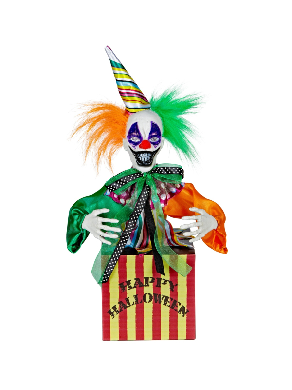 Boite à clown avec ressort, Leds et rires