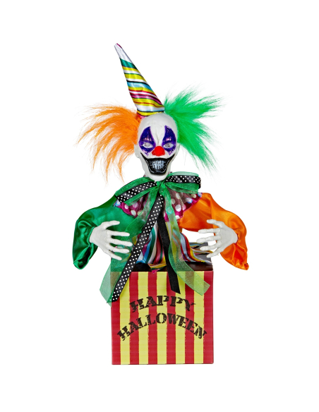 Boite à clown avec ressort, Leds et rires