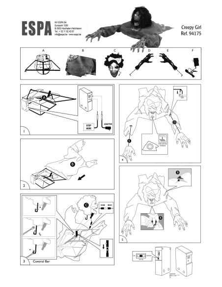 Automate halloween, fille terrifiante qui rampe