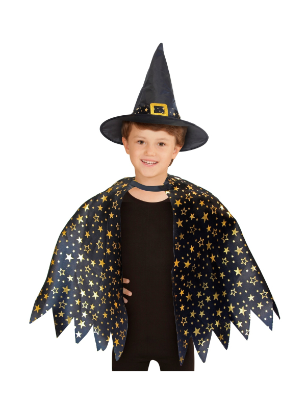 Set sorcière enfant chapeau et cape (3-5 ans)
