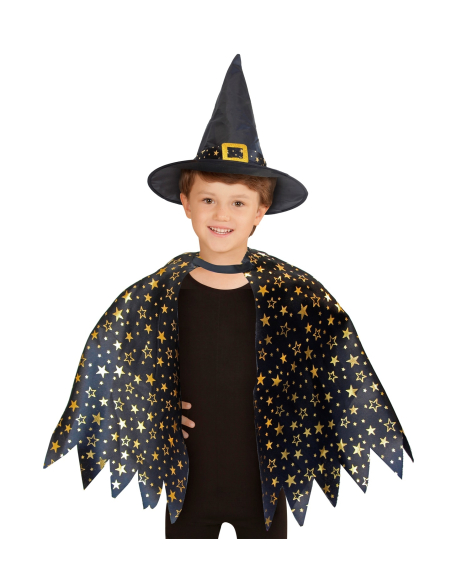 Set sorcière enfant chapeau et cape (3-5 ans)