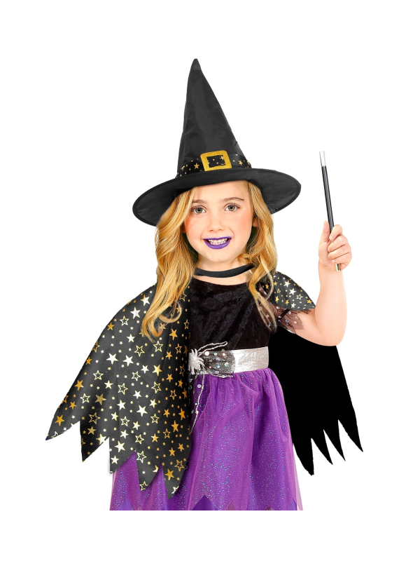 Set sorcière enfant chapeau et cape (3-5 ans)