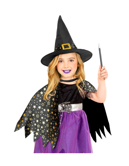 Set sorcière enfant chapeau et cape (3-5 ans)