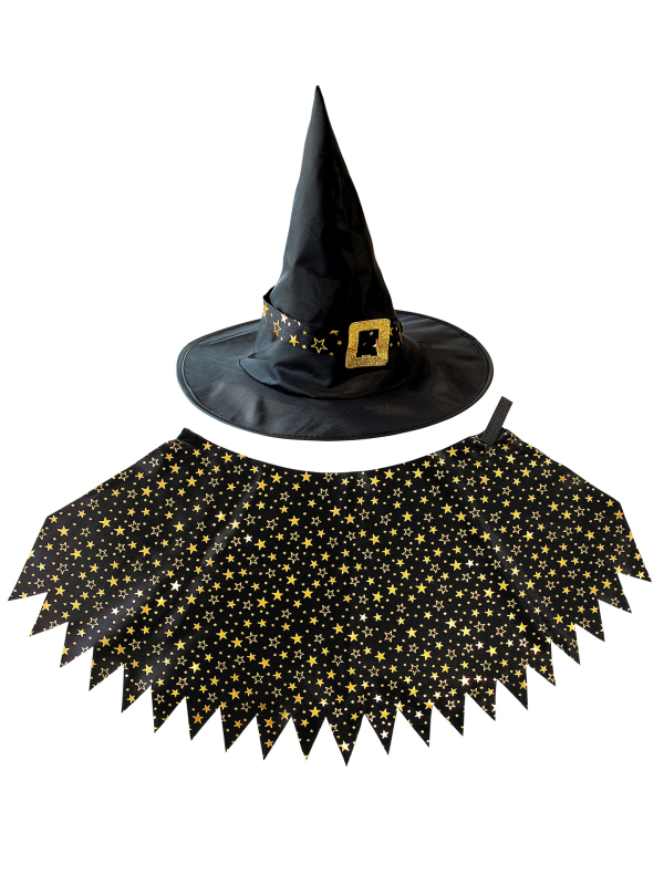 Set sorcière enfant chapeau et cape (3-5 ans)