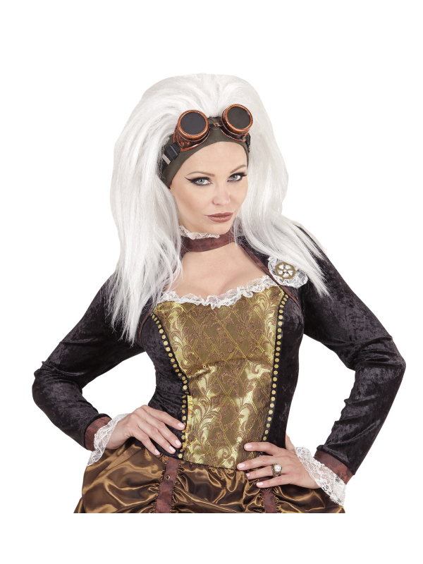 Perruque Steampunk femme avec lunettes