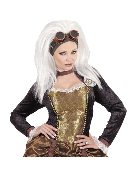Perruque Steampunk femme avec lunettes