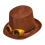 Haut de forme Steampunk marron avec lunettes