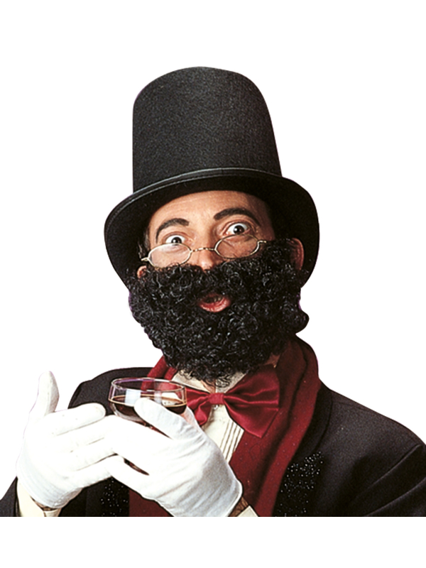 Barbe avec moustache de luxe couleur assorties