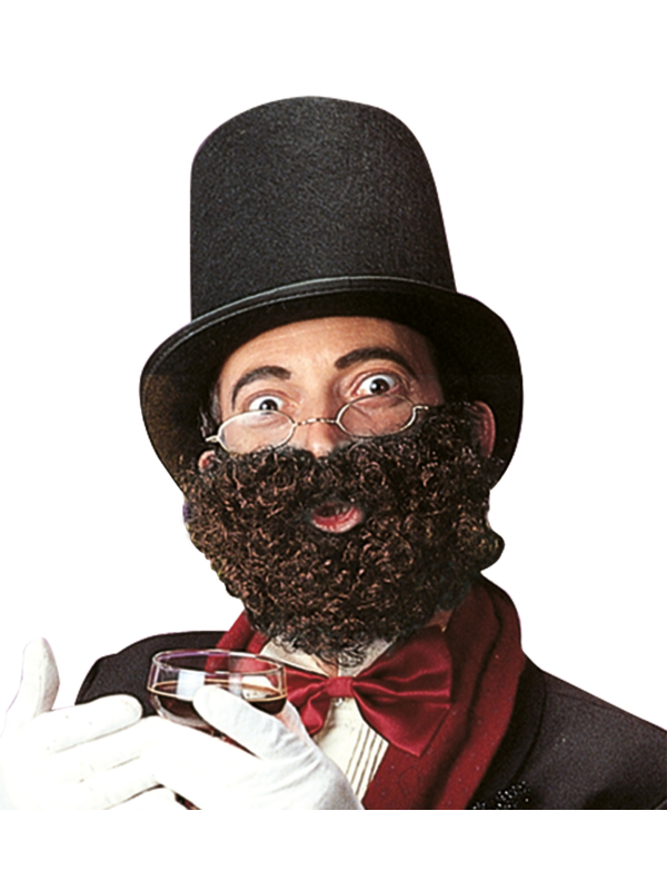 Barbe avec moustache de luxe couleur assorties