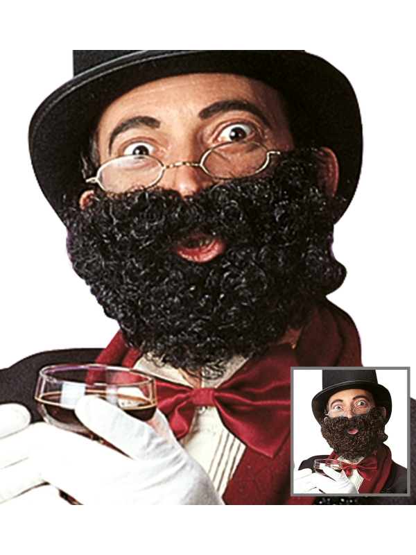 Barbe avec moustache de luxe couleur assorties