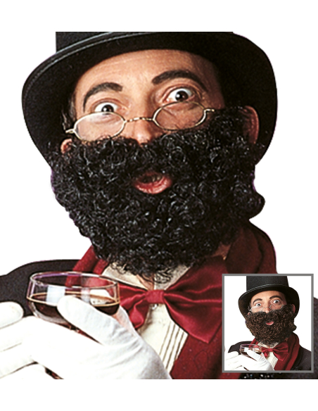 Barbe avec moustache de luxe couleur assorties