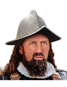 Casque de Conquistador en Tissu, Aspect Métallique