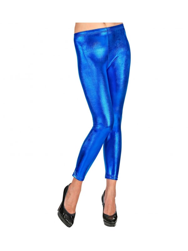 Leggings bleu métallisé femme Taille L/XL