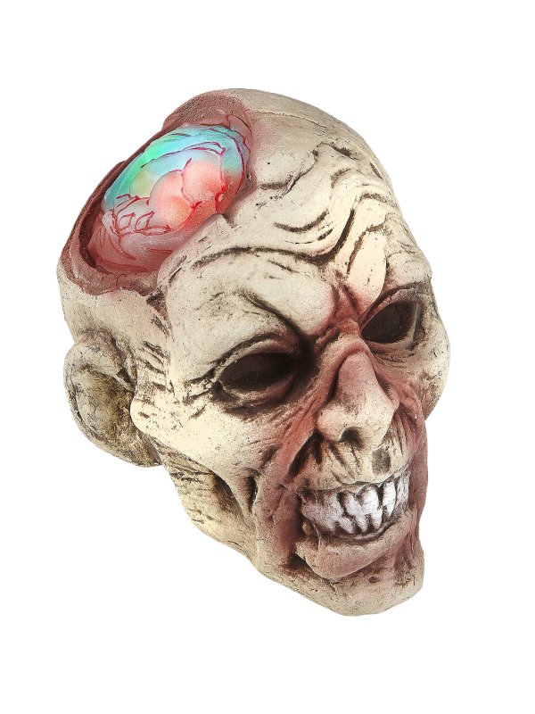 Tête de Zombie 22 cm avec cervelle lumineuse