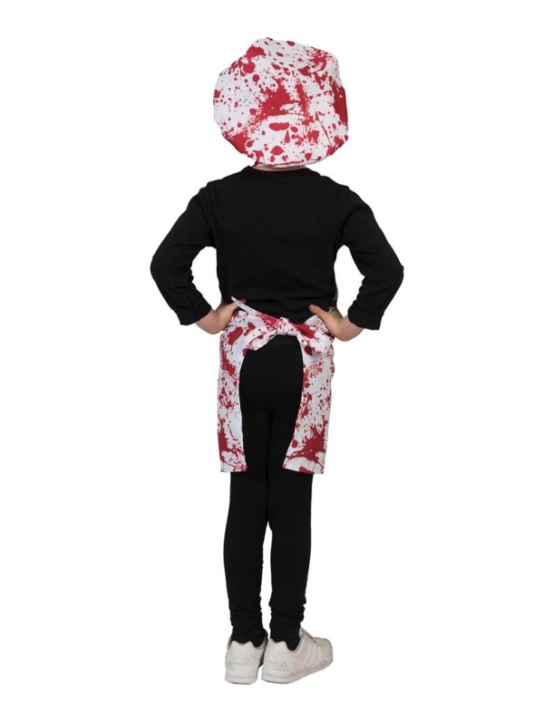 Kit Chef Cuisinier sanguinaire, enfant (toque et tablier)
