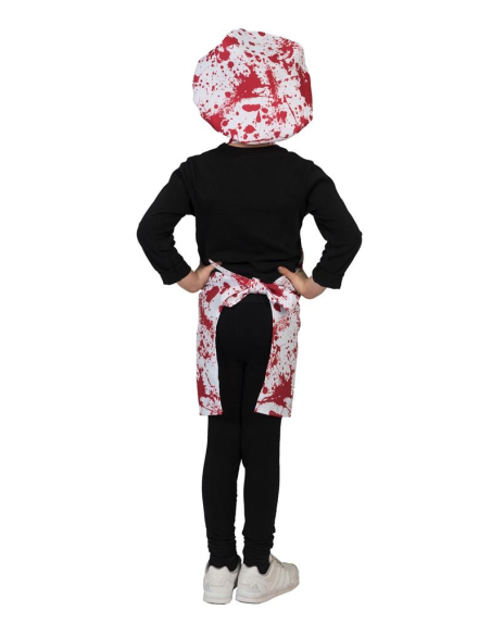Kit Chef Cuisinier sanguinaire, enfant (toque et tablier)
