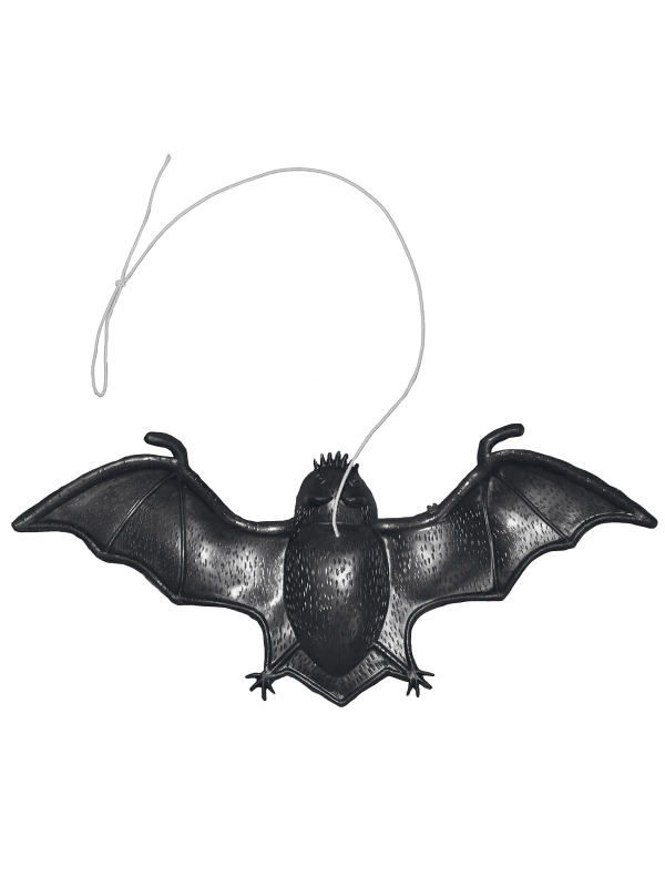 Lot de 6 Chauve-souris noires de 15 cm à suspendre