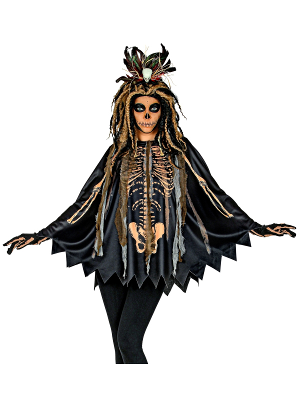 Déguisement Vaudou Femme (poncho illustré)