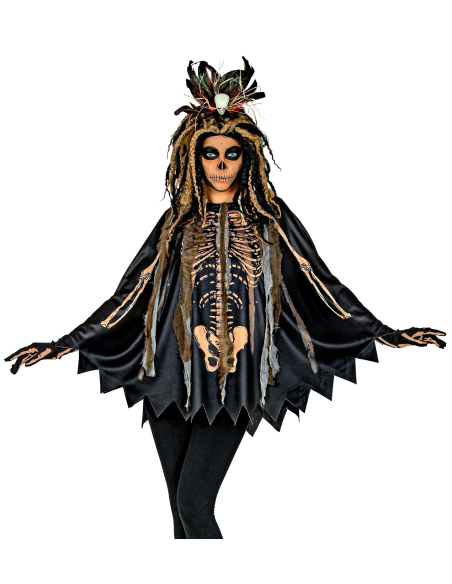 Déguisement Vaudou Femme (poncho illustré)