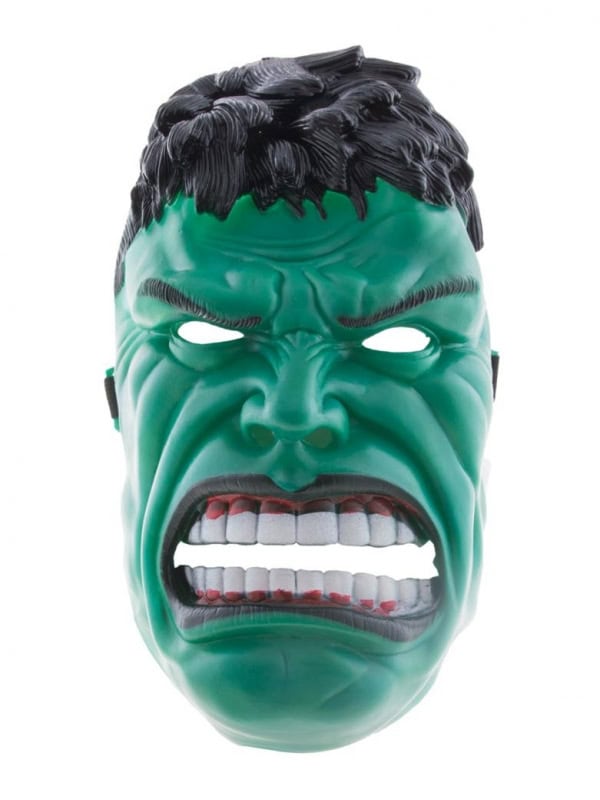 Masque Hulk vert avec cheveux en pvc
