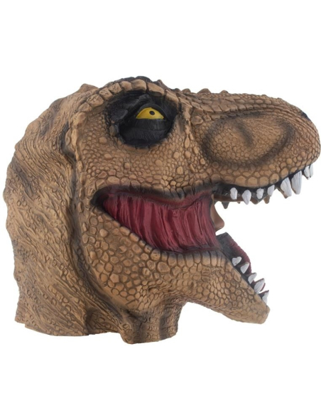 Masque intégral de Dinosaure marron en Latex