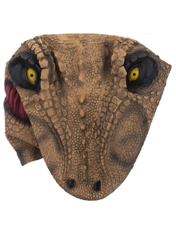 Masque intégral de Dinosaure marron en Latex