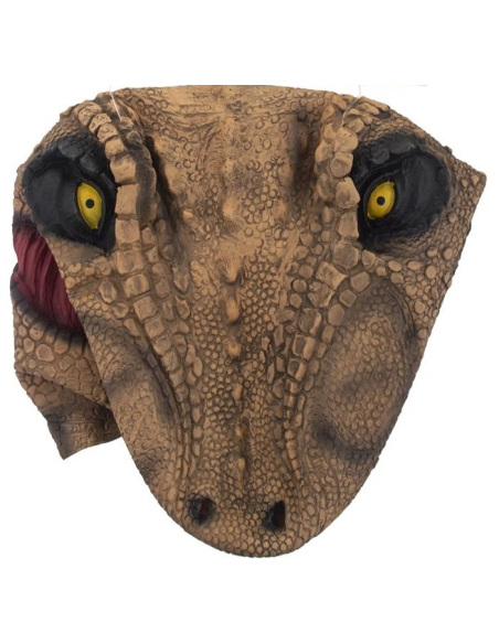 Masque intégral de Dinosaure marron en Latex