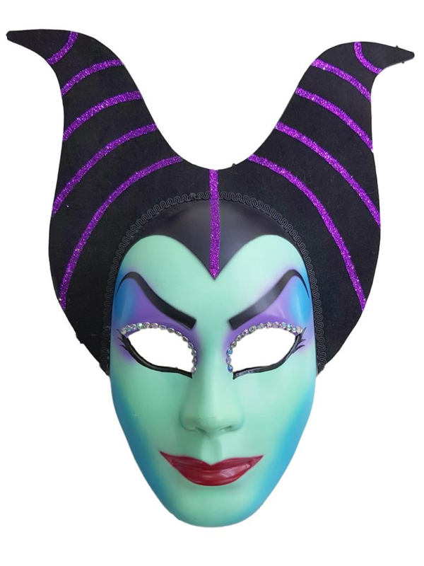 Masque Reine diabolique avec cornes - PVC