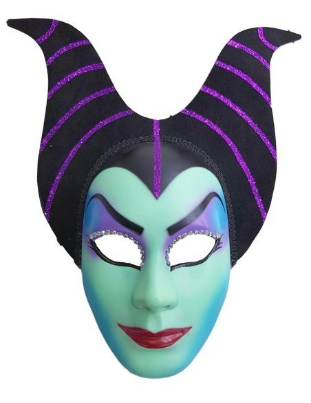 Masque Reine diabolique avec cornes - PVC