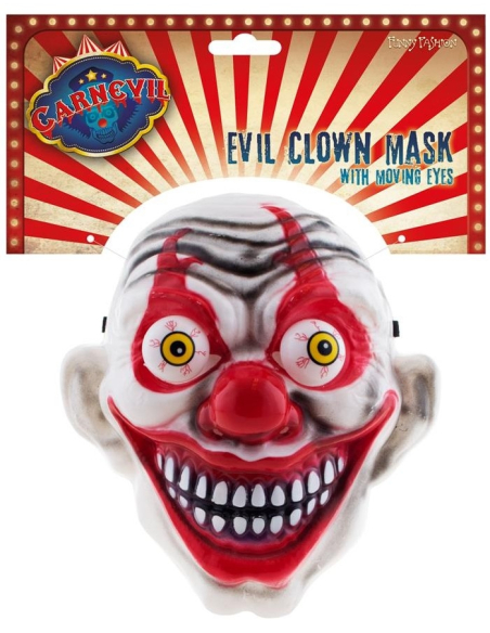 Masque clown tueur avec yeux qui bougent