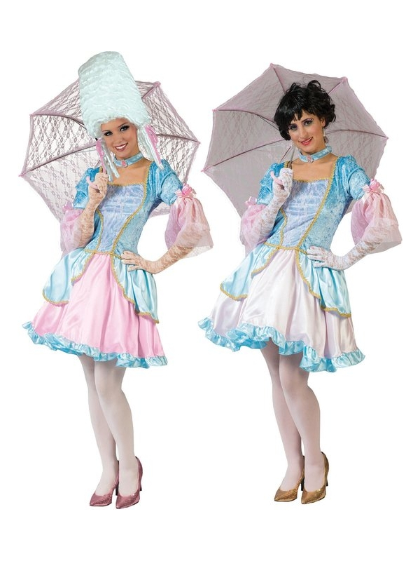 Déguisement Baroque femme rose et bleu