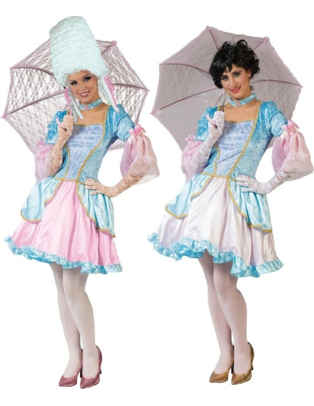 Déguisement Baroque femme rose et bleu
